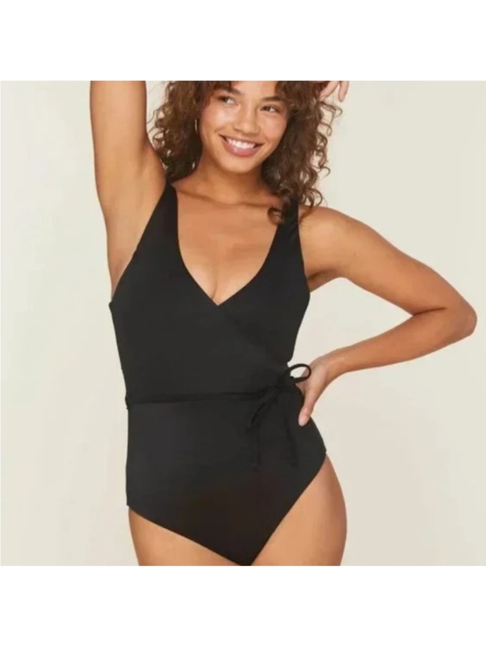 Andie THE BELMAR Black Wrap one piece swimsuit